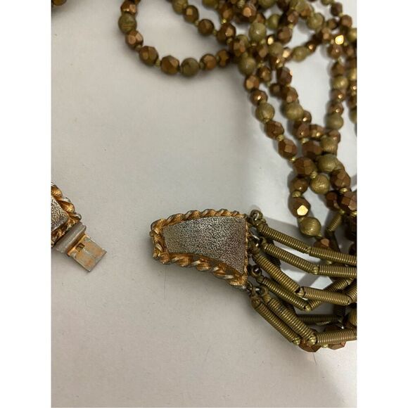 VINTAGE SILPADA style 925 SILVER NECKLACE COPPER SEED MULTI-STRAND CLASSIC - Picture 11 of 12